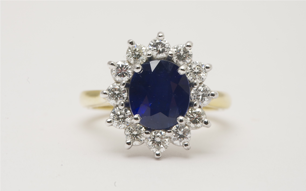 Sapphire & Diamond Cluster - Gray's Jewellers